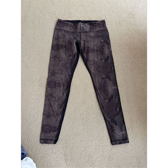 LULULEMON | Wunder Under Pant Full-On Luon Brown and Gold size 12 - Picture 2 of 6